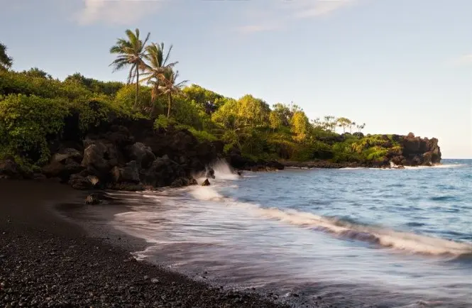 Black Sand Beach in Maui, Hawaii