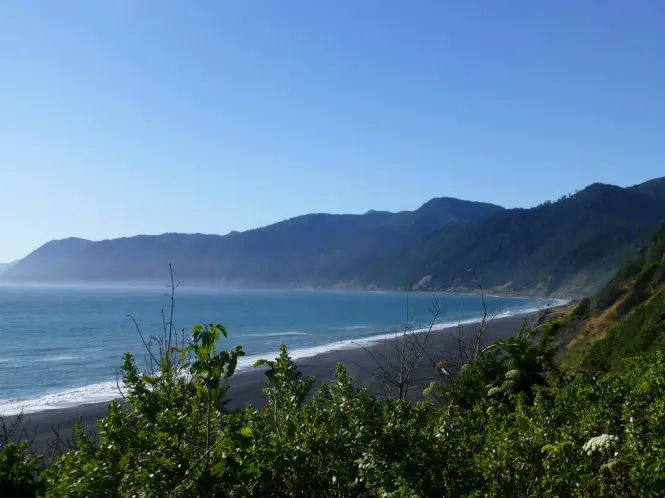 Shelter Cove Black Sand Beach in California