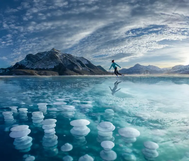 Winter Masterpiece From Frozen Bubbles At Abraham Lake 2